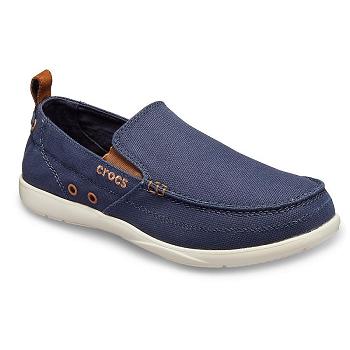 Crocs Walu Slip-On Tmavomodre - Panske Mokasíny